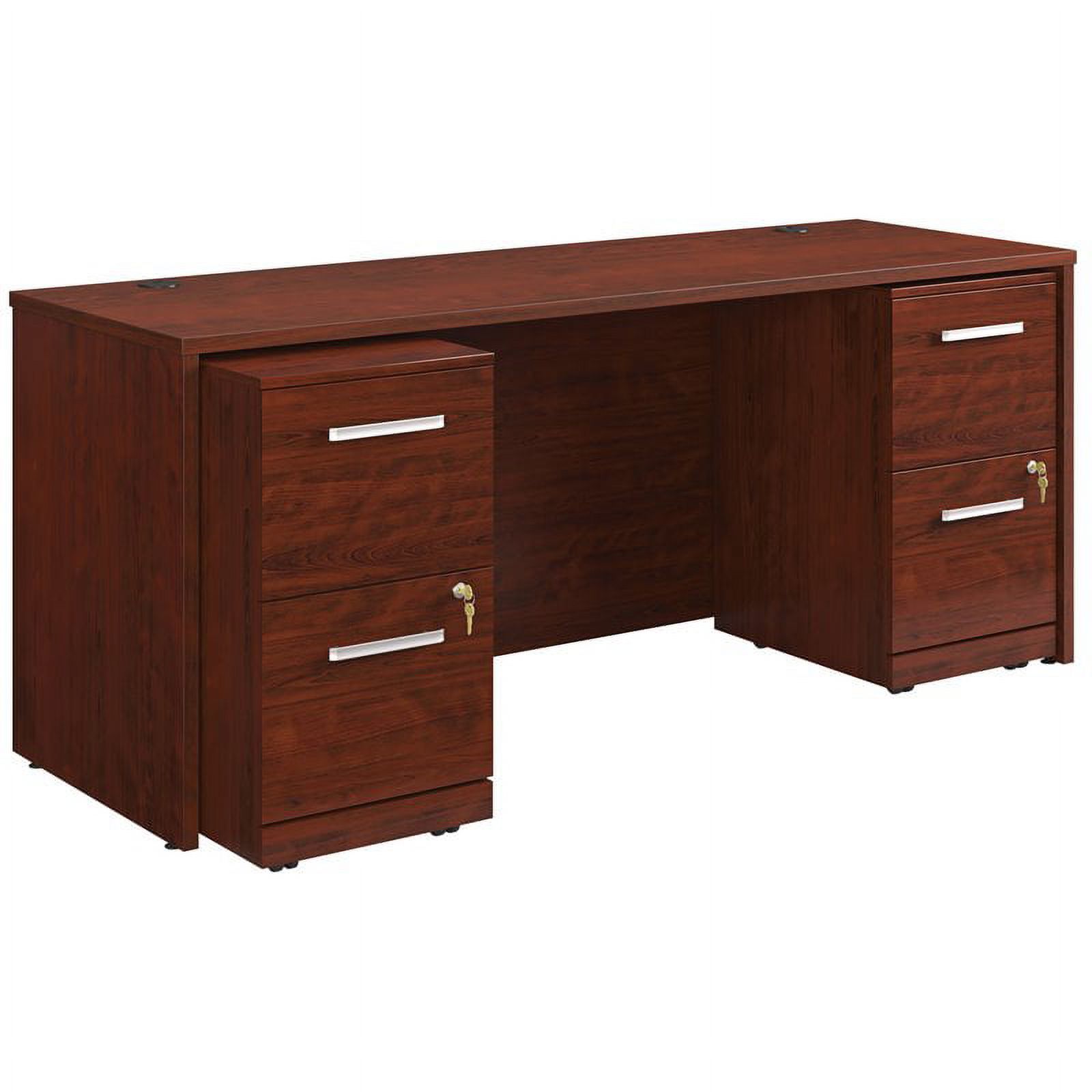 UrbanPro 72" x 24" Shell and Two 2-Drawers Mobile File Cabinet in Cherry - image 2 of 3