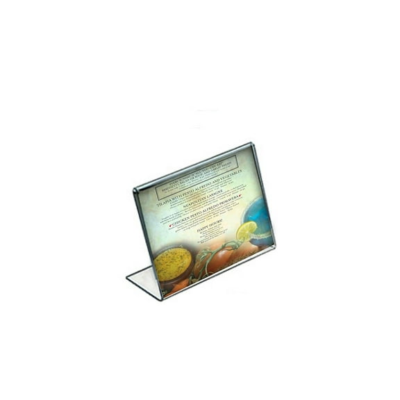 Azar 112721 7" W x 5.5" H L-Shaped Acrylic Sign Holder, 10Pack