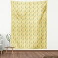thumbnail image 3 of Floral Fabric by the Yard, Design of Vertically Scattered Flowers Garden Art Items, Decorative Upholstery Fabric for Sofas and Home Accents, Pastel Yellow Army Green by Ambesonne, 3 of 4