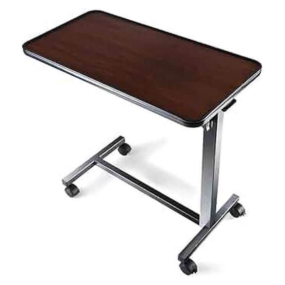 Adjustable Overbed Bedside Table with Wheels Bed Desk Over Bed with Wheels Hospital Table for Hospital and Home Use
