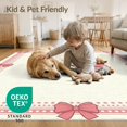 thumbnail image 4 of ODIKA Round Ribbon Motif Boho Border Center Seamless Pink Coquette Refined Structured Pet Friendly & Kids Safe Play for Playroom, Bedroom, Reading Nook, 4 of 7