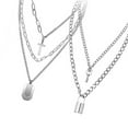 thumbnail image 1 of Cadena de bloqueo Qarigey 2 uds collar reutilizable colgante de cerraduras Tipo punk, 1 of 6