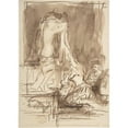 thumbnail image 3 of Sir David Wilkie 14x18 Black Modern Framed Museum Art Print Titled - Study for ‘The Bride at Her Toilet on the Day of Her Wedding’ (ca. 1838), 3 of 5