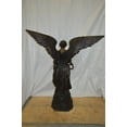 thumbnail image 5 of Nifao Angel Standing on a Rock Bronze Statue – Outdoor Garden Decor Sculpture, 60"L x 36"W x 71"H, 5 of 9