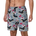 thumbnail image 1 of Balery Christmas Hat Dachshund Bañador para hombre, shorts de playa de secado rápido con entrepierna y forro de compresión-3X-Large, 1 of 6