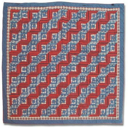 Patch Magic Red Log Cabin Duvet Cover
