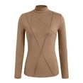 thumbnail image 4 of EDFBUYKRS Plus Size Blouses for Women V Neck Curved Hems Tunic Tops Casual Long Sleeve Botton Fall Shirts M, 4 of 5