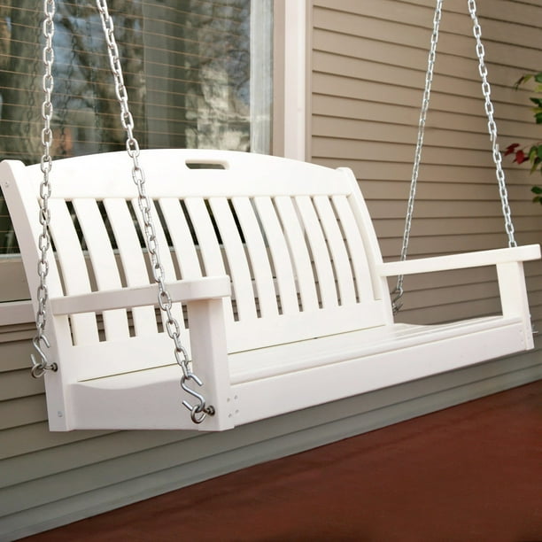 POLYWOOD® Nautical 4 ft. Recycled Plastic Porch Swing White Walmart