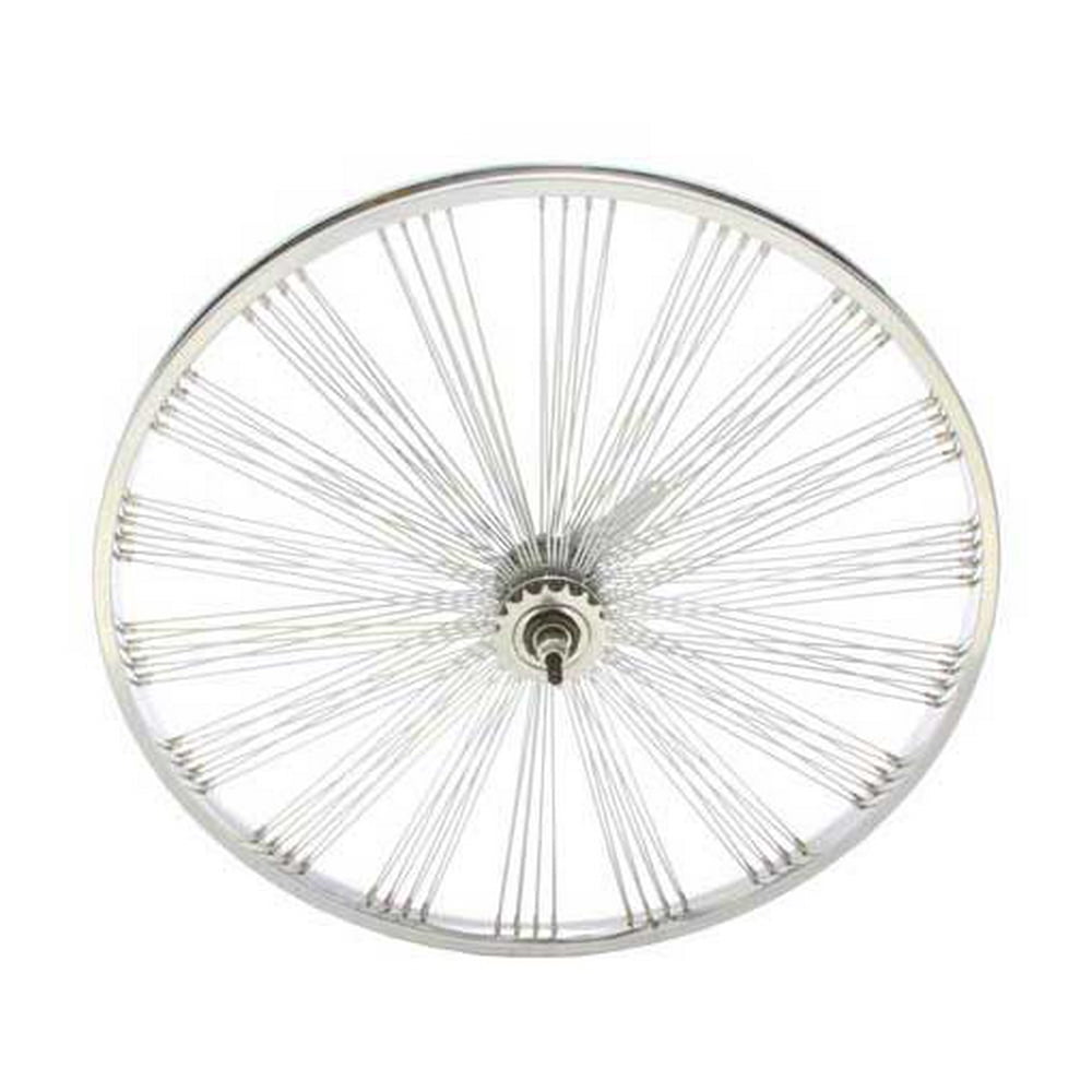 26" Fan 144 Spoke Coaster Wheel 14G Chrome. Bicycle wheel