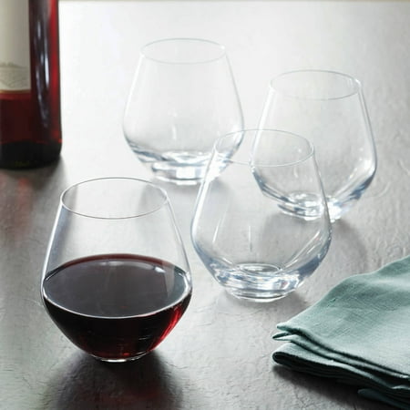 Better Homes & Gardens 17.5 Ounce Cielo Stemless Red Wine Glasses, 4 (Best Red Wine At Walmart)