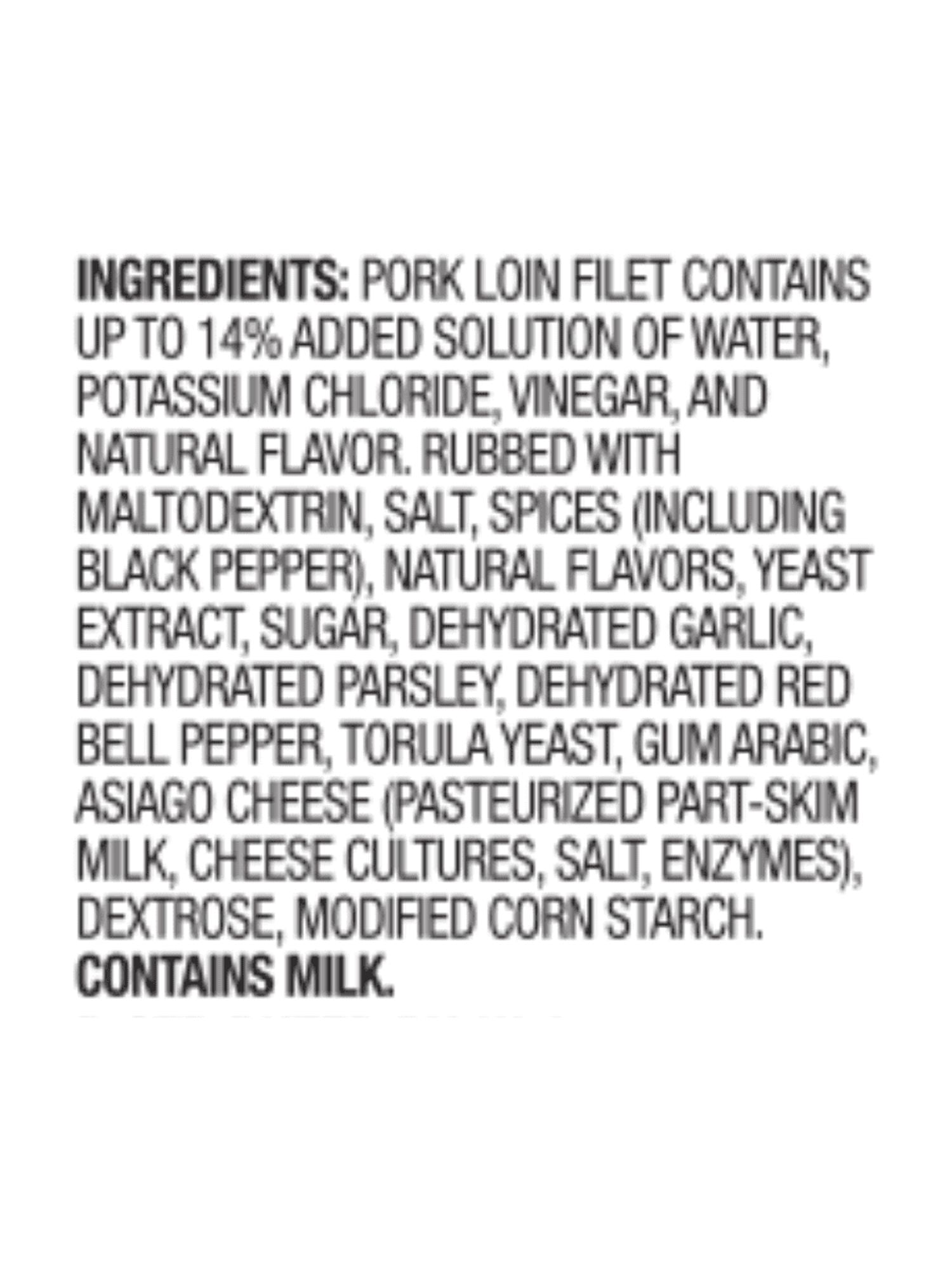 Marketside Asiago Peppercorn Fresh Seasoned Pork Loin Filet, 1.4 - 1.9 lbs., 21g of Protein per 4 oz Serving