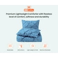 thumbnail image 3 of SGI Microfiber Comforter Set California King Size Mediterranean Blue Pinch 3 Piece, 3 of 5
