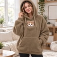 thumbnail image 3 of Cat Pouch Hoodie Pet Carrier Sweatshirt Large Pocket Pullover Shirt Unisex Pet Pouch Hoodie Fall Soft Kangaroo Pullover Sweatshirt, 3 of 4