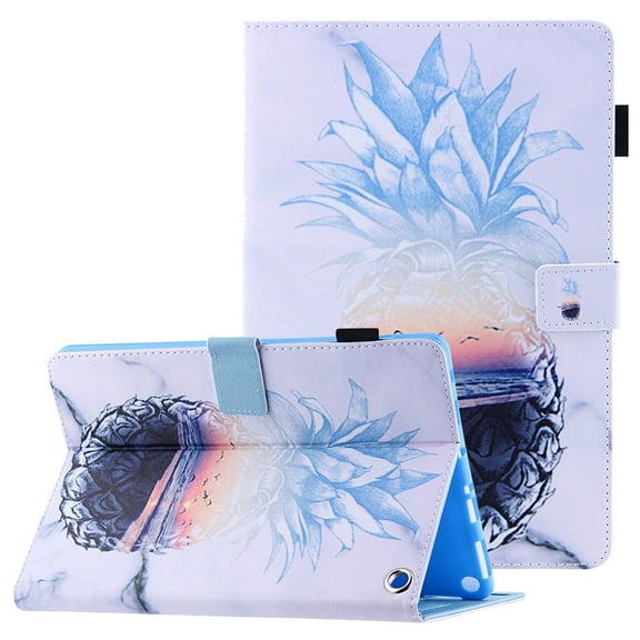 Allytech Case for Kindle Fire 7 inch 2022(12th Generation), Auto Sleep Wake Adjustable Stand Card Slots Wallet Cover with Stylus Pen Holder for Amazon Fire 7 2022, Sea Pineapple