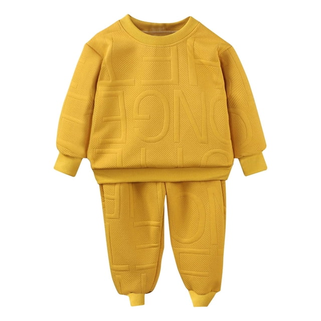 RXIRUCGD Children's Sweatshirt Two Piece Set Children's Casual Clothes For Small And Medium Children( Yellow, Size:6 Years )