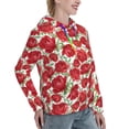 thumbnail image 2 of Yiaed Rose Flowers Print Womens Casual Hoodies Crew Neck Long Sleeve Sweatshirts With Pocket Pullover Tops Women's Hooded Sweatshirt-X-Large, 2 of 5