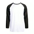 thumbnail image 4 of Men's Long Sleeve Crew Neck Baseball Shirt, Casual Dynamic Cotton Raglan T Shirts, Black/White S, 1 Count, 1 Pack, 4 of 7