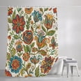 thumbnail image 3 of Shower Curtains for Bathroom, Paisley Boho Floral Waterproof Fabric Shower Curtain, Vintage Flowers Botanical Decorative Bathroom Curtain for Bathtub, 72"x84", No Hooks Included, 3 of 9