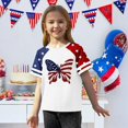 thumbnail image 4 of CCRFTGI American Flag Shirts for Kids Girls Boys Patriotic Cute Tops 4th Of July American Flag Butterfly Tshirt Red White and Blue Summer Shirts Festival Tee Tops Beige 9-10 Years, 4 of 6