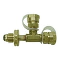 thumbnail image 2 of Marshall Excelsior Propane Adapter Fitting ME413P Tee Style; Brass; Single; With Round Brass Handwheel; With Plastic Clamshell, 2 of 3
