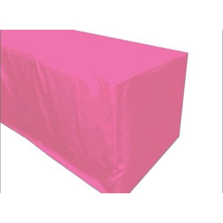 

8 ft. Fitted Polyester Table Cover Wedding Banquet Event Tablecloth 21 COLORS (Color: Pink)