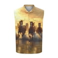thumbnail image 4 of Njagoc3 Mens Western - Style Sleeveless Shirt, Retro Character Print, Button - Down Collar, 4 of 6