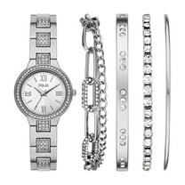 Women's Three-Hand, Silver-Tone Alloy Watch Gift Set