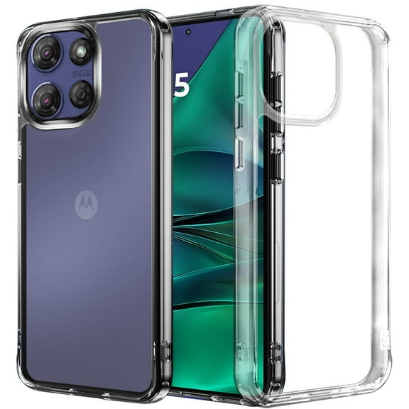 For Moto G Stylus 5G 2026/2025 PURE CRYSTAL Transparent Thick 2.0mm ShockProof Chromed Buttons Case Cover - Clear