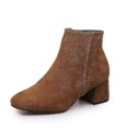 thumbnail image 1 of Tobillo femenino Pu pantorrilla media baja B talón botas cremallera trasera corta eu41, 1 of 3