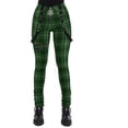 thumbnail image 4 of Fashionable Casual Plaid Pants Zipper Decorated Overalls Personalized Pants-Purple-XL, 4 of 6