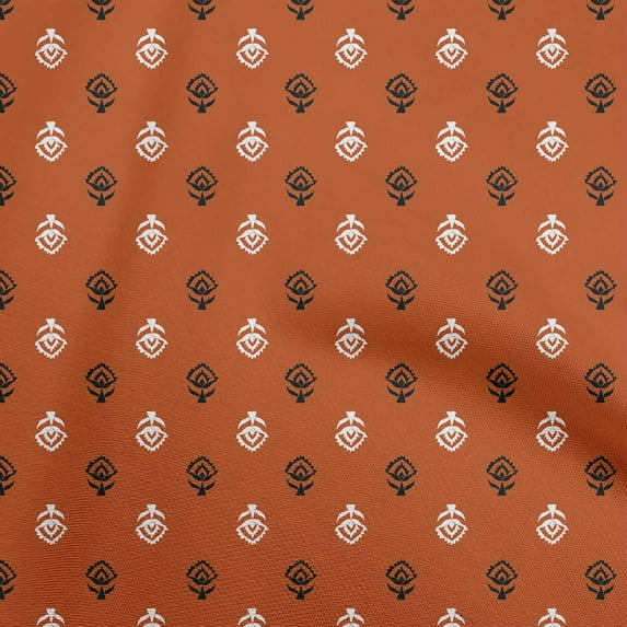 oneOone Cotton Poplin Orange Fabric Block Quilting Supplies Print Sewing Fabric By The Yard 42 Inch Wide-QY