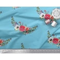 thumbnail image 3 of Soimoi polyester Crepe Fabric Leaves & Anemone Flower Print Fabric by Yard 52 Inch Wide, 3 of 3
