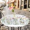 thumbnail image 6 of Colorful Butterflies Round Tablecloth for 45-54 Inch Tables,Fitted Table Cover with Elastic Edge,Minilism Elegant Floral Spring Waterproof Outdoor Table Cloth Protector for Patio Garden Dinner Picnic, 6 of 9