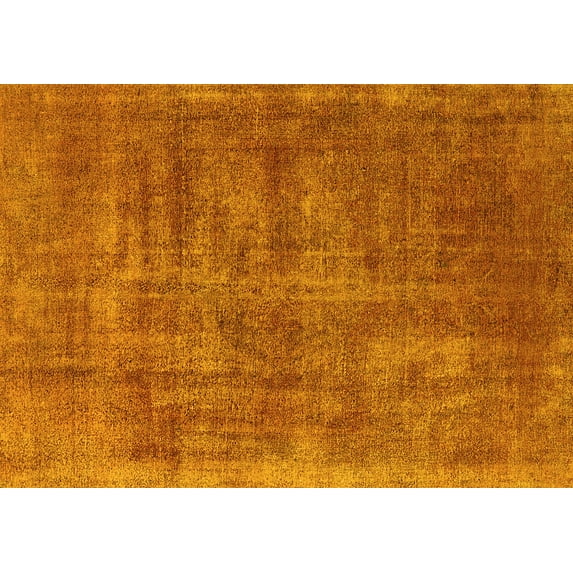 Ahgly Company Machine Washable Indoor Rectangle Oriental Yellow Industrial Area Rugs, 6' x 9'