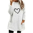 thumbnail image 2 of Neewe Women's Winter Warm Sherpa Lined Fleece Crewneck Sweatshirt Pullover Loungewear Tunic Tops, 2 of 4