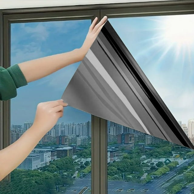 Verdsylv One-Way Window Film, One-Way Privacy Window Film - Self-Adhesive Heat Insulation Sticker for Home Office, Light Control And Uv Protection, Heat Control Sticker, G