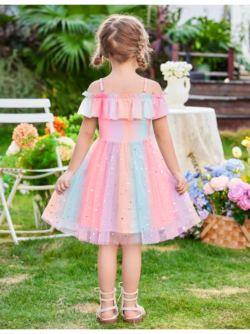 Arshiner Toddler Girl Tulle Dress Girls Sequin Summer Dresses Off