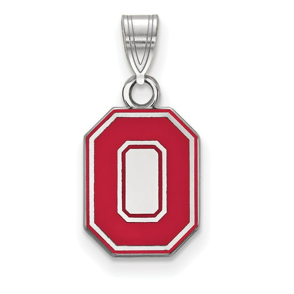 White Sterling Silver Charm Pendant Ohio NCAA State University 18 mm 10