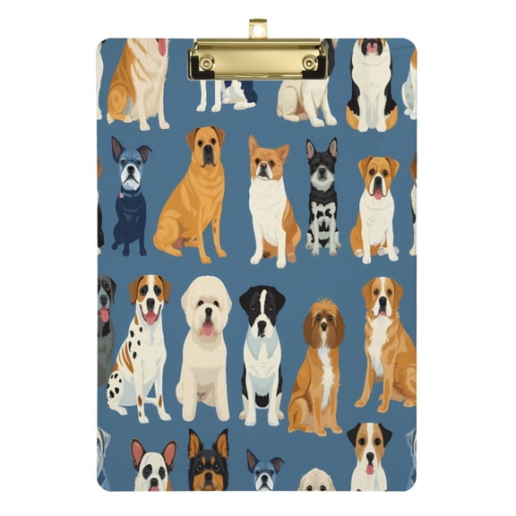 Cute Dogs Acrylic Clipboards A4 Standard Letter Size Clipboard 12.5" X 9" Clip Board for Students Teacher Office