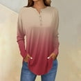 thumbnail image 2 of Fall Tops for Women 2025 Trendy, Yigetop Long Sleeve Tops for Women Neck Casual Petite T Shirts Women's Tunics Watermelon Red 3XL, 2 of 5