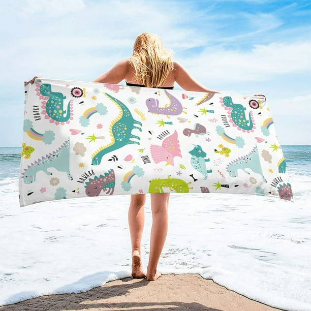 Microfiber Beach Towel Super Colorful Bath Towel Sandproof Beach Blanket Multi-Purpose Towel For Travel Swimming Pool 30x60 Inch