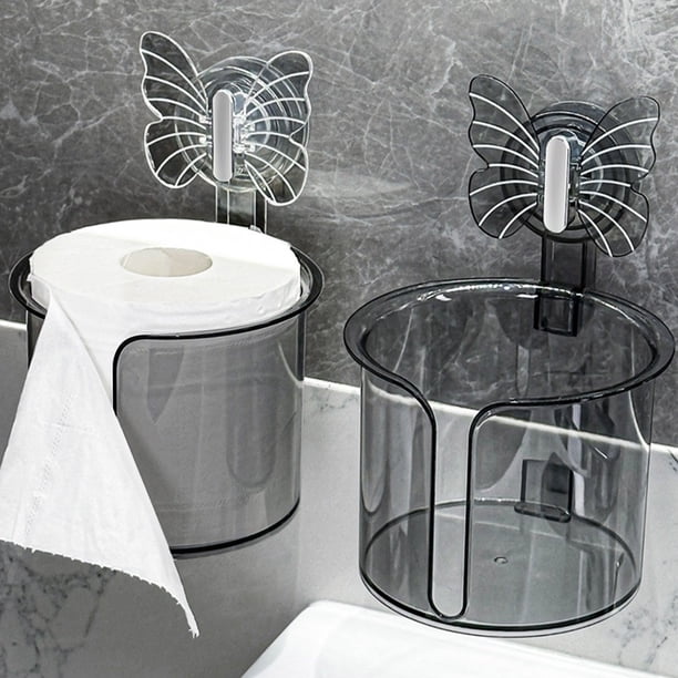 Hogar y cocina, baño, ventosa para mariposas, caja para papel higiénico, cajón, caja para colocar rollos de papel, estante de pared para baño, cajas de almacenamiento de plástico