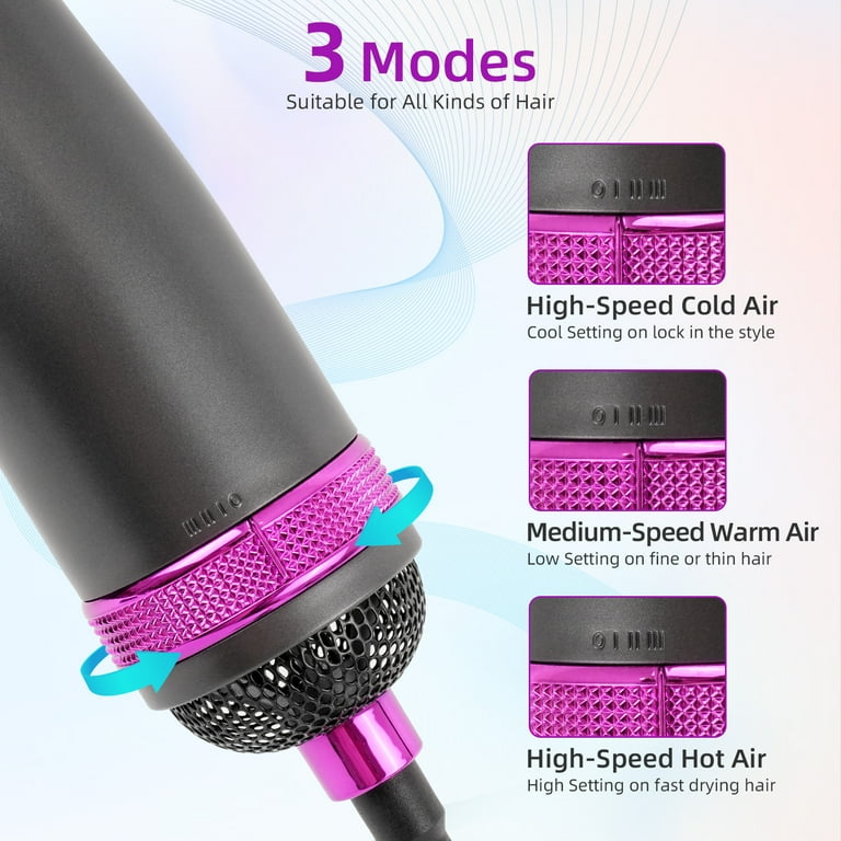 6 in 1 Hair Dryer Brush,Detachable Multi-Head Blow Dryer, 57℃ No Heat  Damage Hair Volumizer,One-Step Hot Air Brush for  Straightening,Curling,Drying,Multifunctional Hair Dryer Styling Tool 