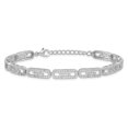 thumbnail image 4 of Auriga Fine Jewelry 925 Sterling Silver Rh-plated CZ Fancy w/1inch ext. Bracelet for Women, 4 of 6