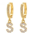 thumbnail image 1 of Xihbxyly Pendientes Delicados, Aros con Iniciales de Diamantes de Imitación Brillantes, Diseño de Letras Del Alfabeto Chapadas En Oro, Accesorio Elegante para Cualquier Atuendo, Ocasiones Especiales,, 1 of 2