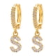 thumbnail image 2 of Xihbxyly Pendientes Delicados, Aros con Iniciales de Diamantes de Imitación Brillantes, Diseño de Letras Del Alfabeto Chapadas En Oro, Accesorio Elegante para Cualquier Atuendo, Ocasiones Especiales,, 2 of 2