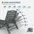 thumbnail image 4 of 5-Position Patio Lounge Chair for Outside, HDPE Outdoor Chaise Lounge with Cup Holder, Resin Pool Lounger Chair, Gray, 4 of 7