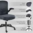 SmileMart Mid Back Adjustable Office Chair with Flip Up Armrests, Dark