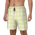 thumbnail image 2 of Fotbe Lemon Yellow Checkboard Men’s Swim Trunks Quick Dry Swim Shorts Board Shorts with Mesh Lining-X-Large, 2 of 9