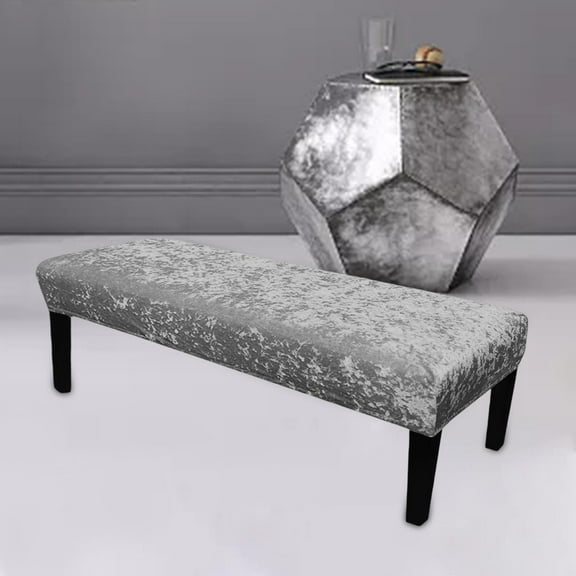 Long Cover, Seat Furniture ,Elastic Covers,Rectangle Stool Covers,Piano Slipcover for Living Room, Bedroom , Dark Gray